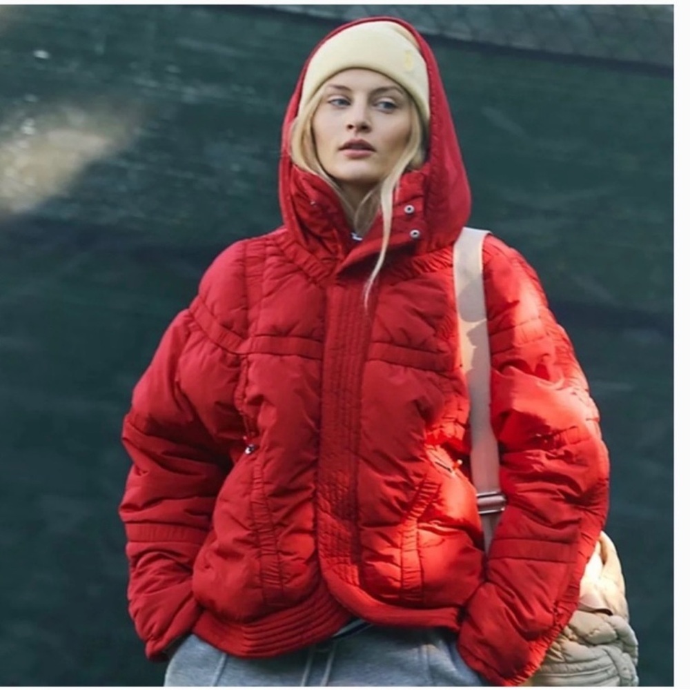 Free People Shirr Enough Backpack Puffer jacket
